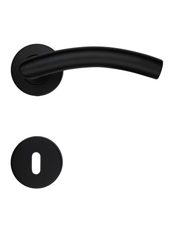DOOR HANDLE PRO GI SHAPE 19MM BLACK R+E