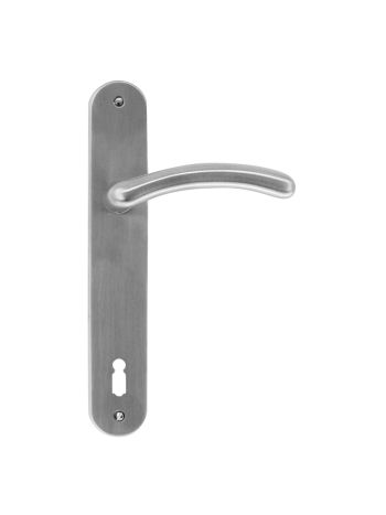 DOOR HANDLE PRO ANGEL STAINLESS STEEL LOOK PLATE+KEY 110MM