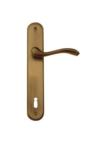 DOOR HANDLE PRO ERICA BRONS PLATE+KEY 110MM