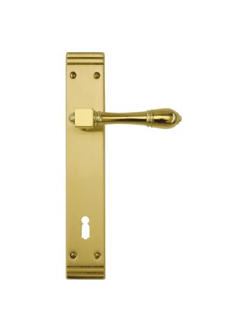 DOOR HANDLE PRO ALDAGONDA COPPER PLATE+KEY 110MM