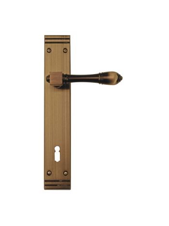 DOOR HANDLE PRO ALDAGONDA BRONZE PLATE+KEY 110MM