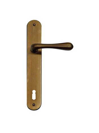 DOOR HANDLE PRO GRETA BRONZE PLATE+KEY 110MM