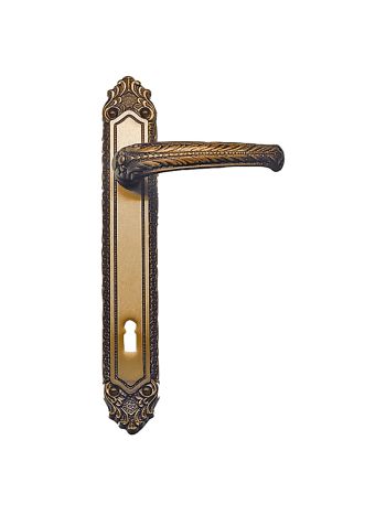DOOR HANDLE PRO LYDIA BRONZE PLATE+KEY 110MM
