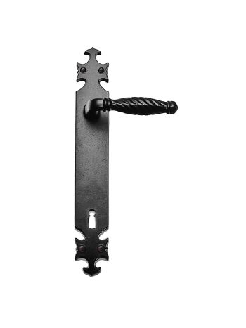 DOOR HANDLE PRO NIKITA BLACK PLATE+KEY 110MM