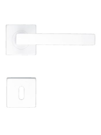 DOOR HANDLE PRO KUBIC SHAPE 16MM WHITE STRUCTURE R+E