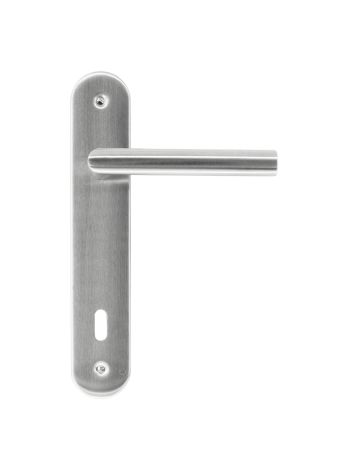 DOOR HANDLE PRO I SHAPE 19MM STAINLESS STEEL PLUS PLATE+KEY 110MM