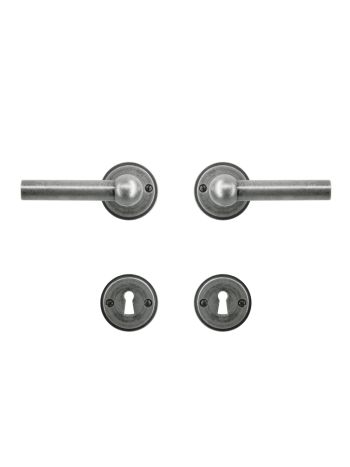 DOOR HANDLE PRO PETANA L+L OLD SILVER R+E