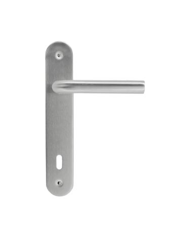 DOOR HANDLE PRO L SHAPE 19MM STAINLESS STEEL PLUS PLATE+KEY 110MM
