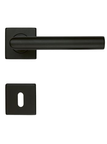 DOOR HANDLE PRO SQUARE I SHAPE 19MM BLACK R+E