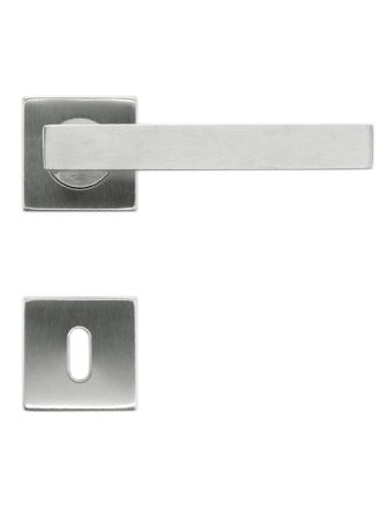 DOOR HANDLE PRO FLAT KUBIC SHAPE 19MM INOX PLUS R+E
