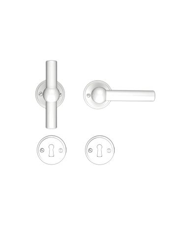 DOOR HANDLE PRO PETANA T+L WHITE R+E