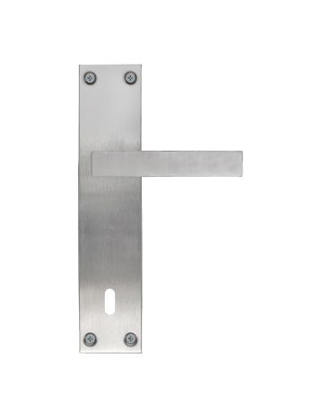 DOOR HANDLE PRO COSMIC INOX PLUS PLATE+KEY 110MM
